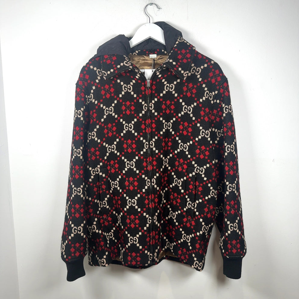 Gucci Diamond Argyle Knit Jacket Size S
