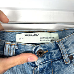 Off-White Striped Net Logo Jeans