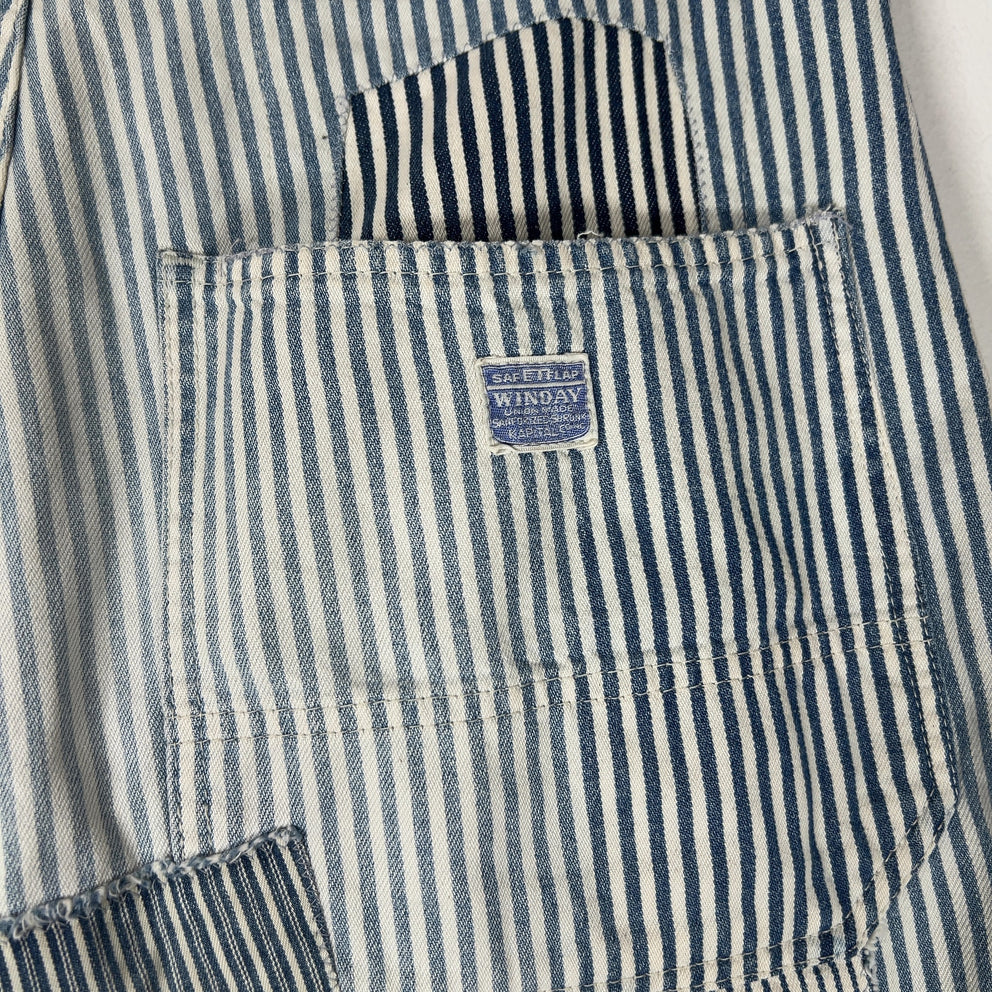 Kapital Hickory Stripe Distressed Painter Wide Leg Port Baggy Pants