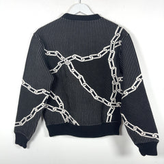 Louis Vuitton Chain Link Striped Black Crewneck