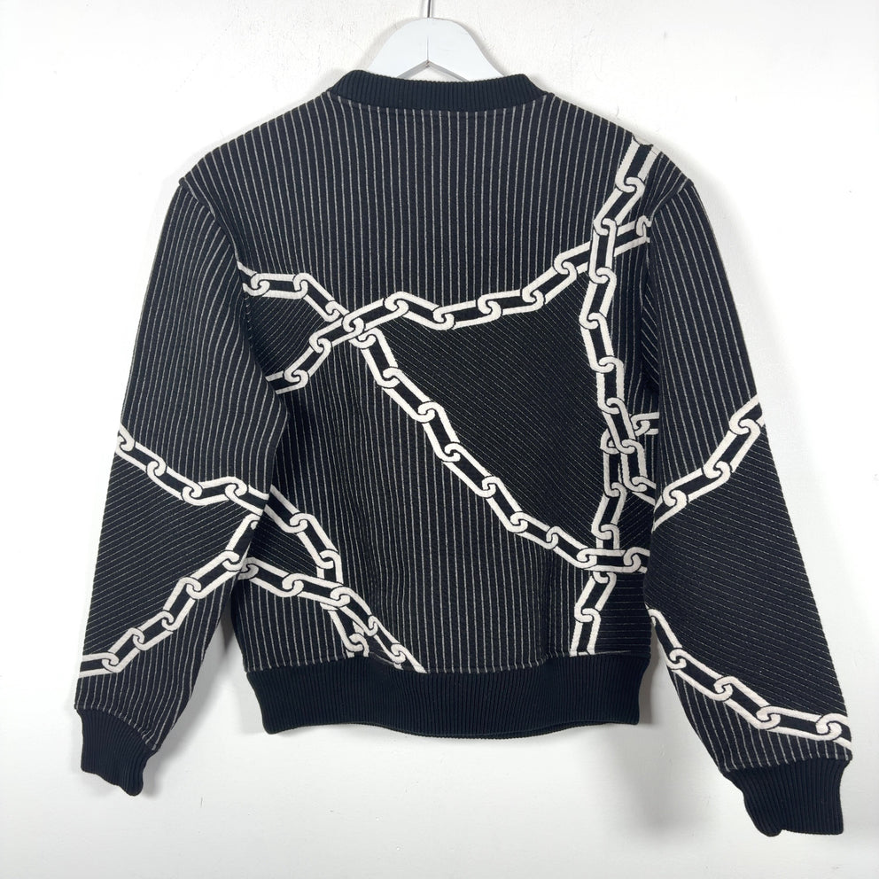Louis Vuitton Chain Link Striped Black Crewneck