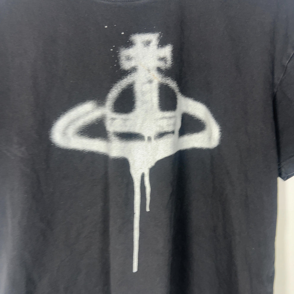 Vivienne Westwood Spray Paint Orb Logo Cropped T-Shirt