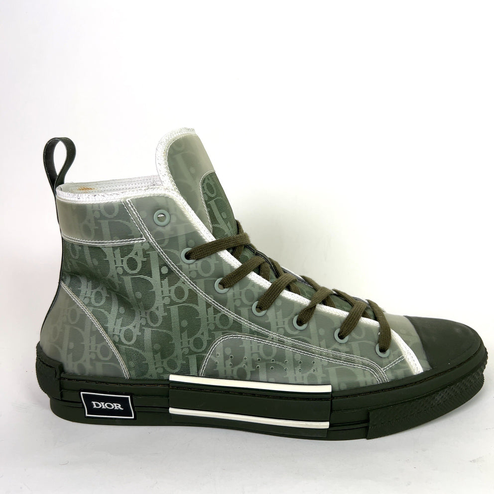 Dior B23 Green Oblique High-Top Sneakers