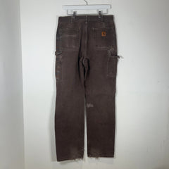 Carhartt Faded Brown Distressed 'Double Knee' Carpenter Pants