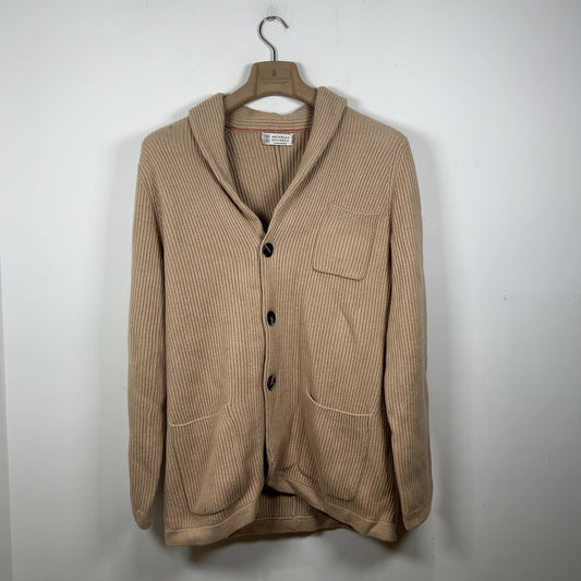Brunello Cucinelli Ribbed Shawl Cashmere Cardigan Sweater