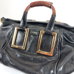 Chloe Ethel Black Leather Satchel Shoulder Bag