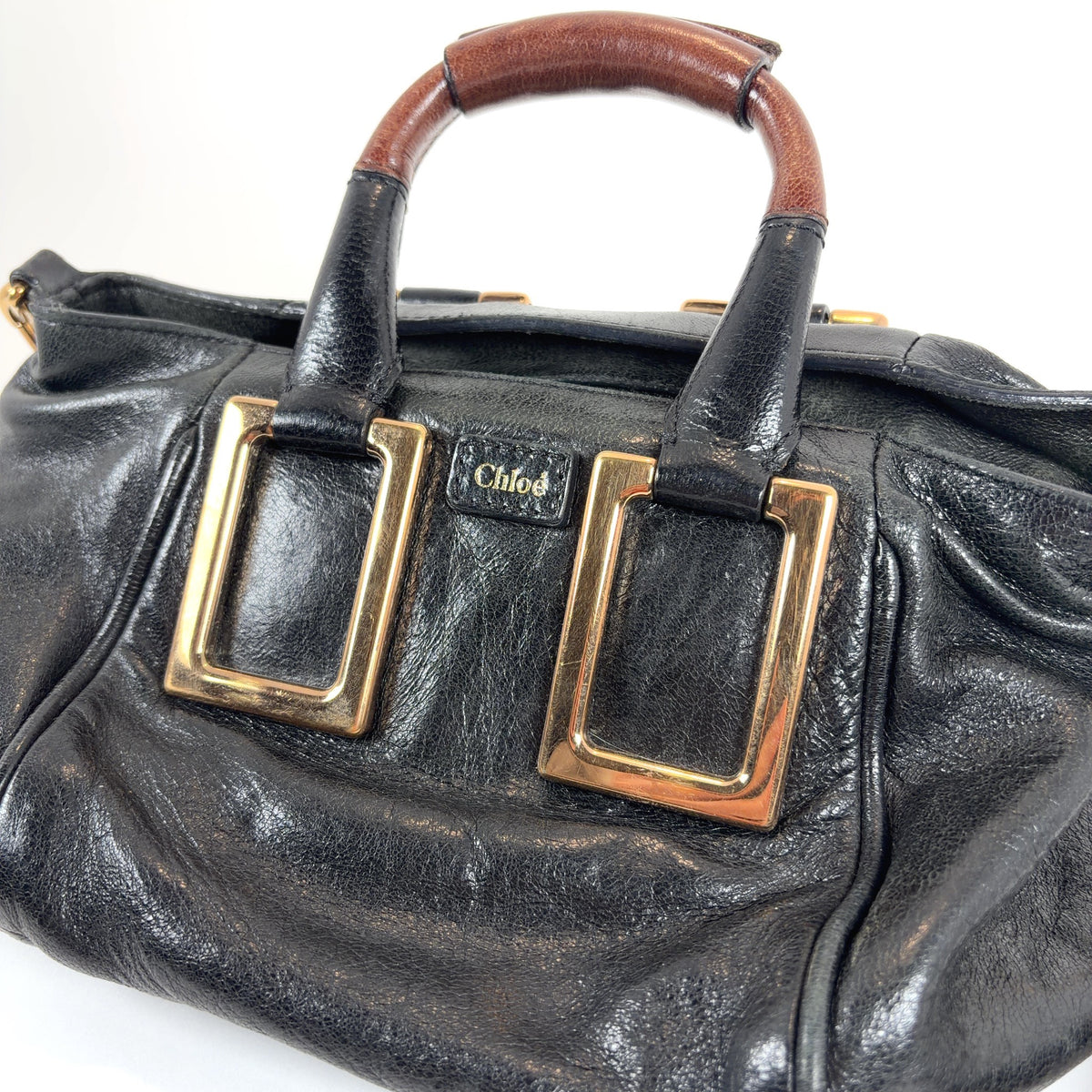Chloe Ethel Black Leather Satchel Shoulder Bag