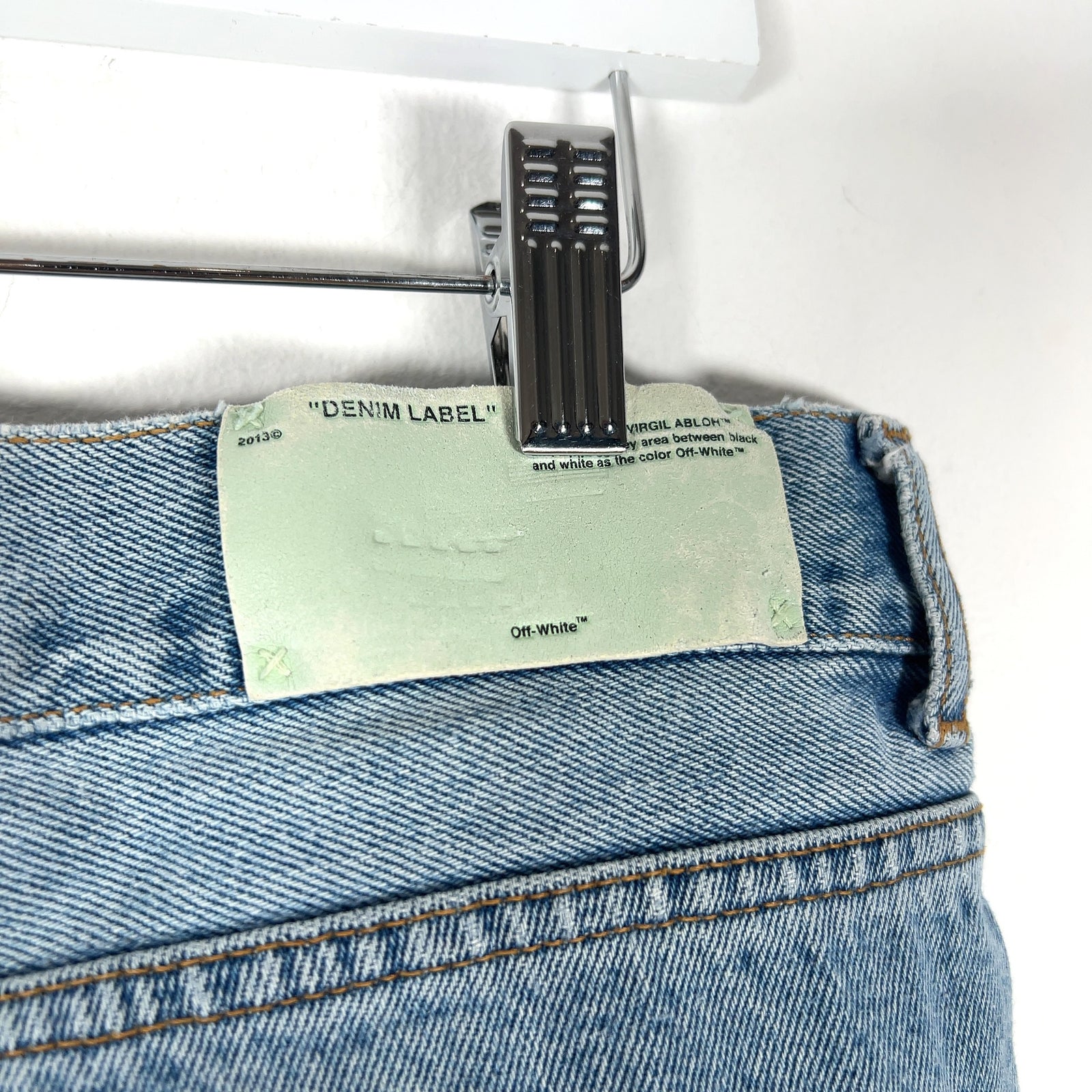 Off-White Striped Net Logo Jeans