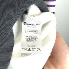 Supreme Striped Logo Pull-Over Hoodie