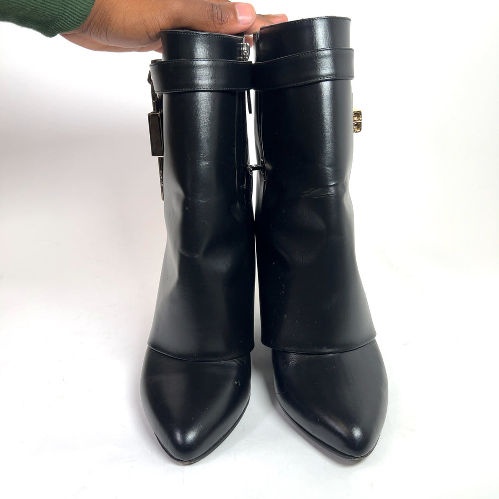 Givenchy Shark Calfskin Lock Ankle Boots