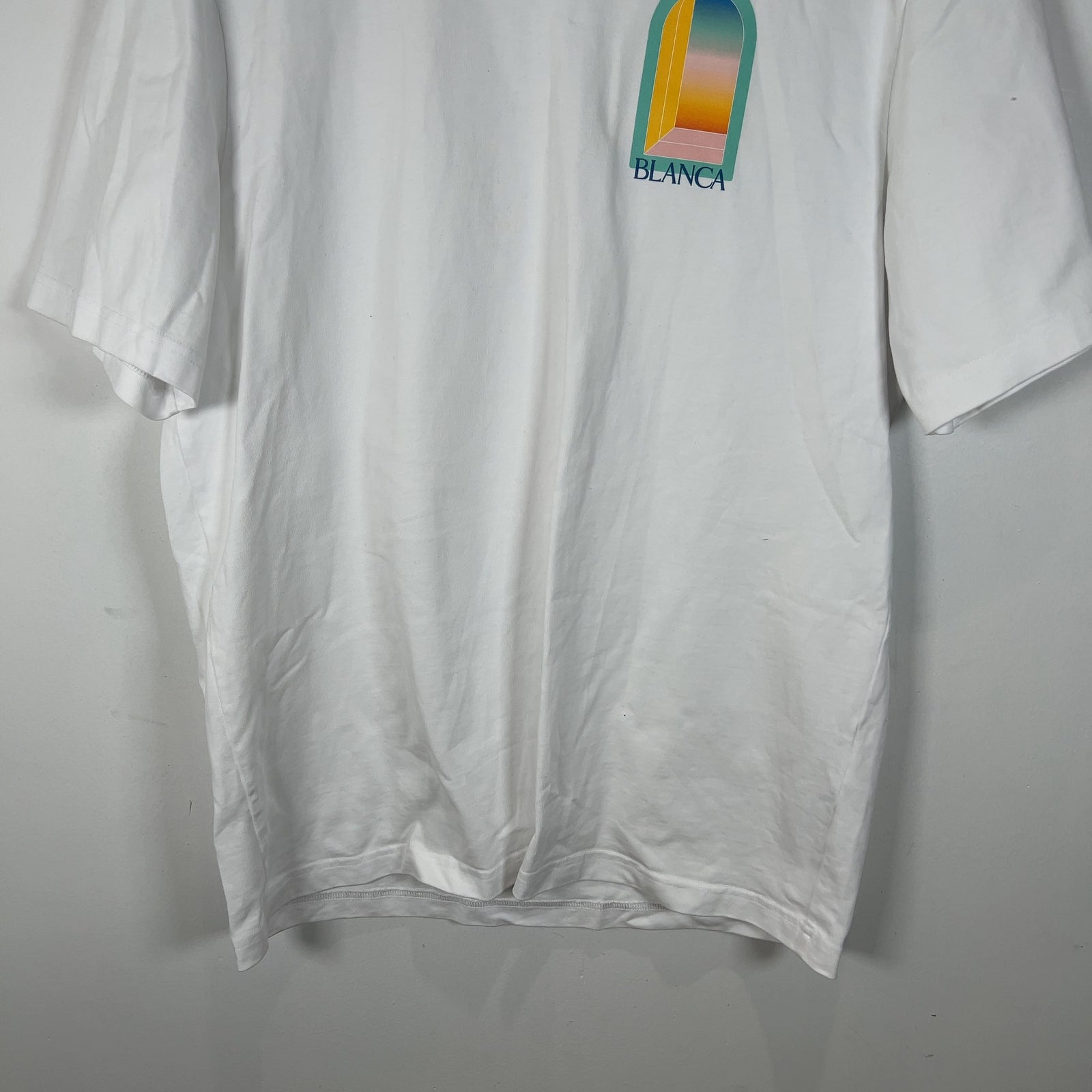 Casablanca Blue Outline Doorway Graphic White T-Shirt