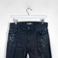 Amiri Paint Splatter Black Jeans