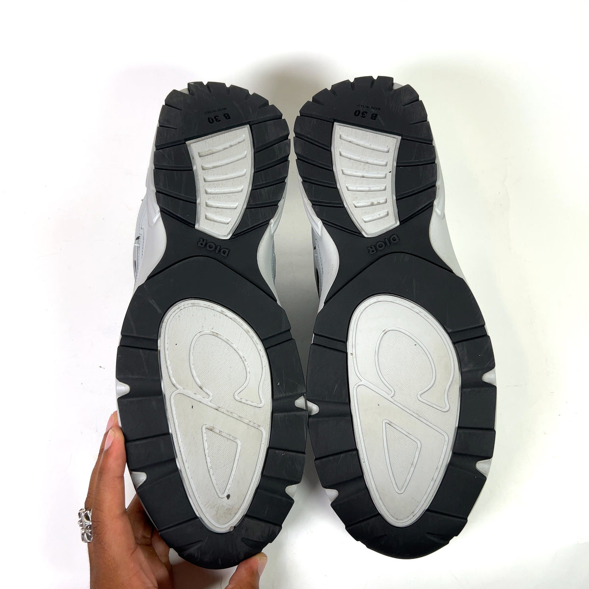 Dior B30 Grey Technical Mesh Sneakers