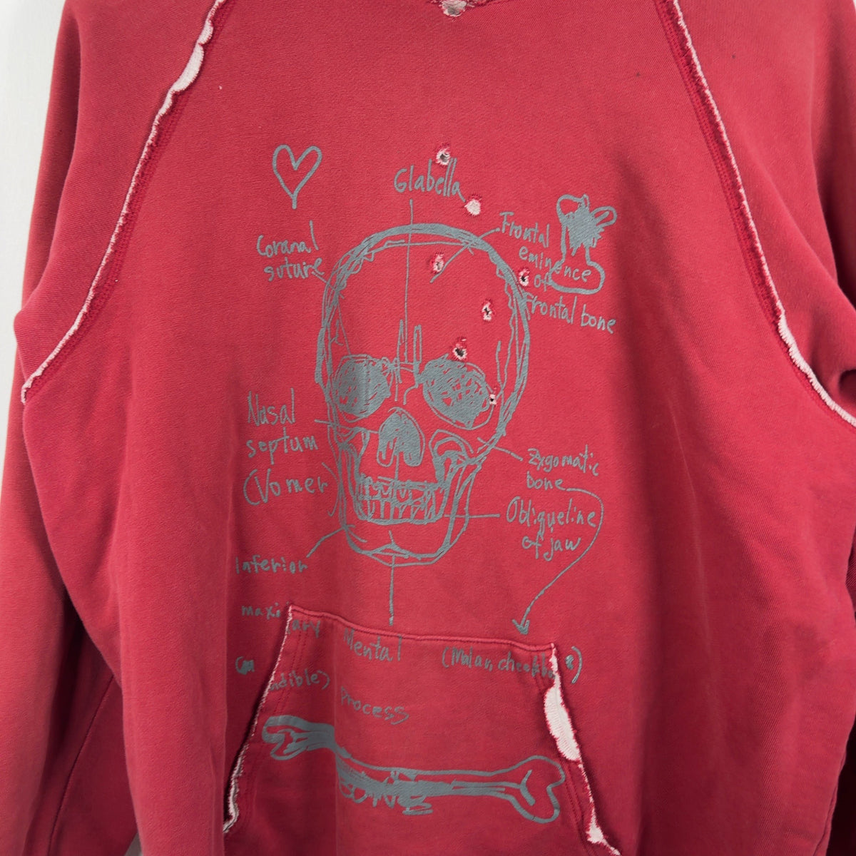 PPFM Distressed Skull Anatomy Graphic Hoodie