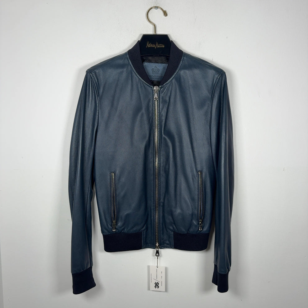 Dolce & Gabbana Leather Bomber Jacket