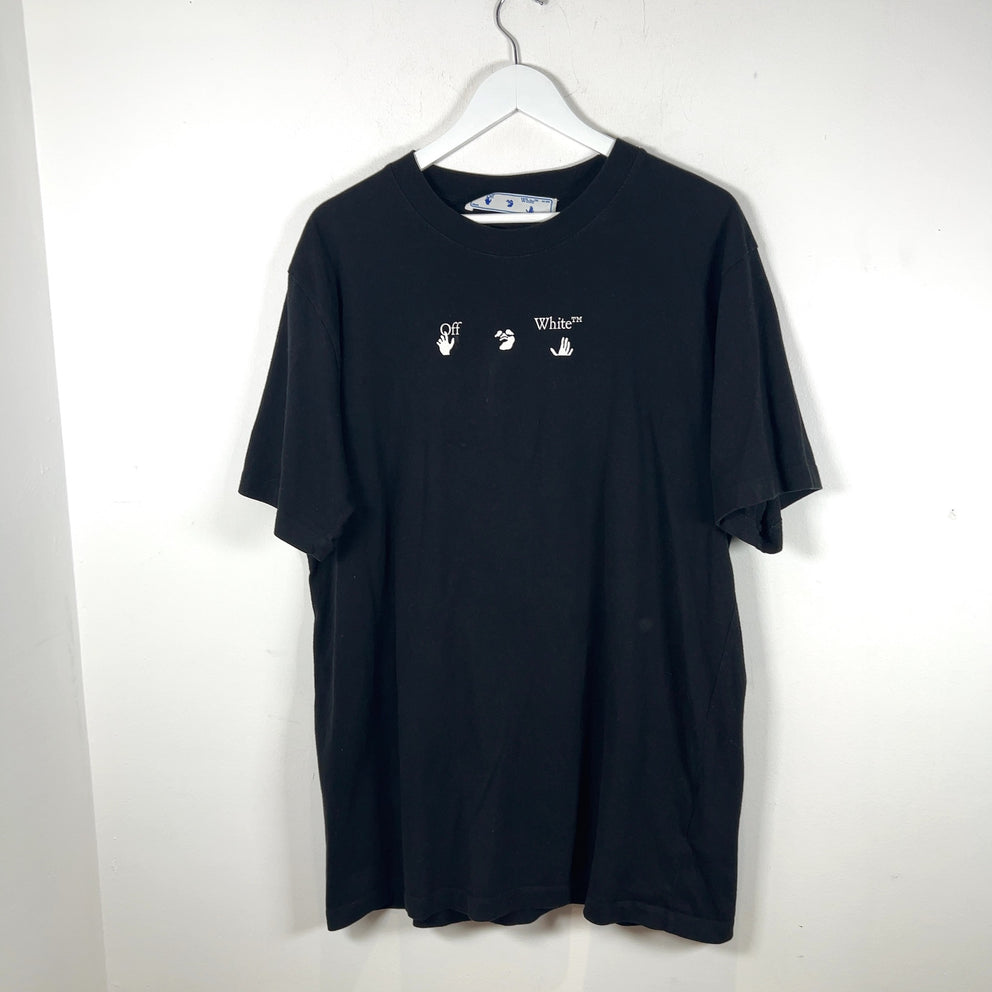 Off-White Blue Drip Arrow Graphic T-Shirts