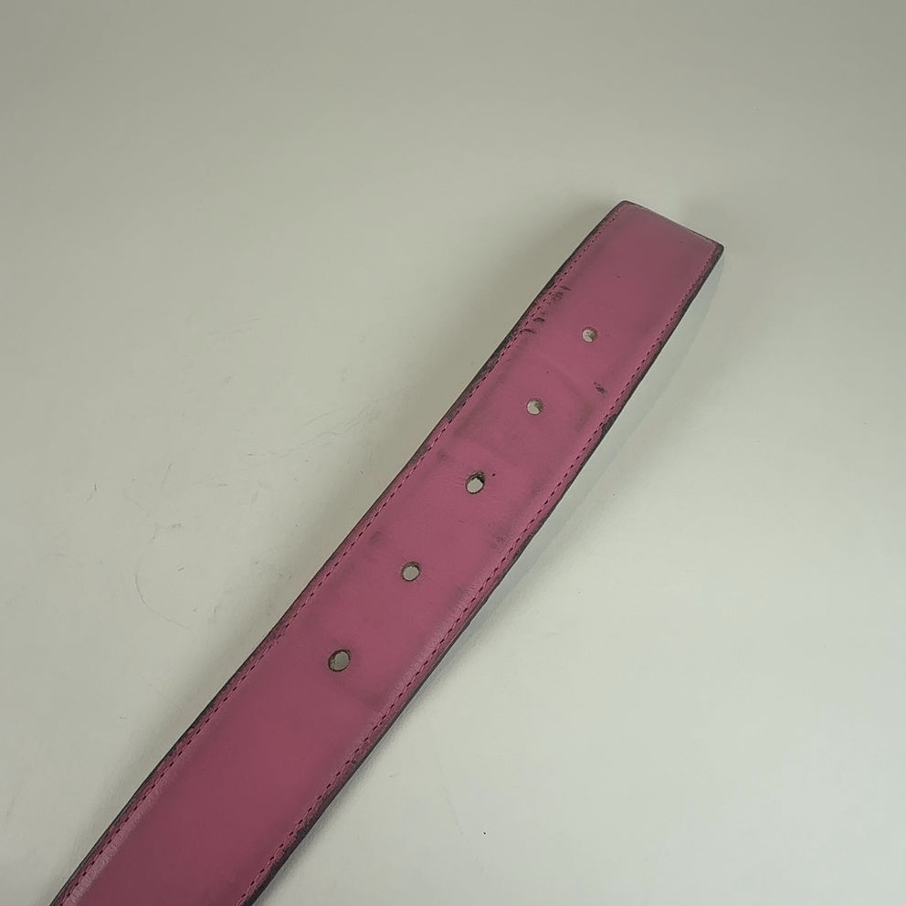 Chrome Hearts 'CH' Buckle with Pink Belt Strap