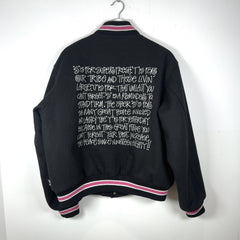 Stussy 'Talk Melton' Striped Varsity Jacket
