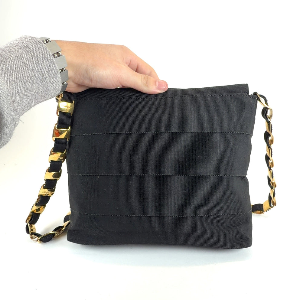 Salvatore Ferragamo Nylon Chain-Link Shoulder Bag