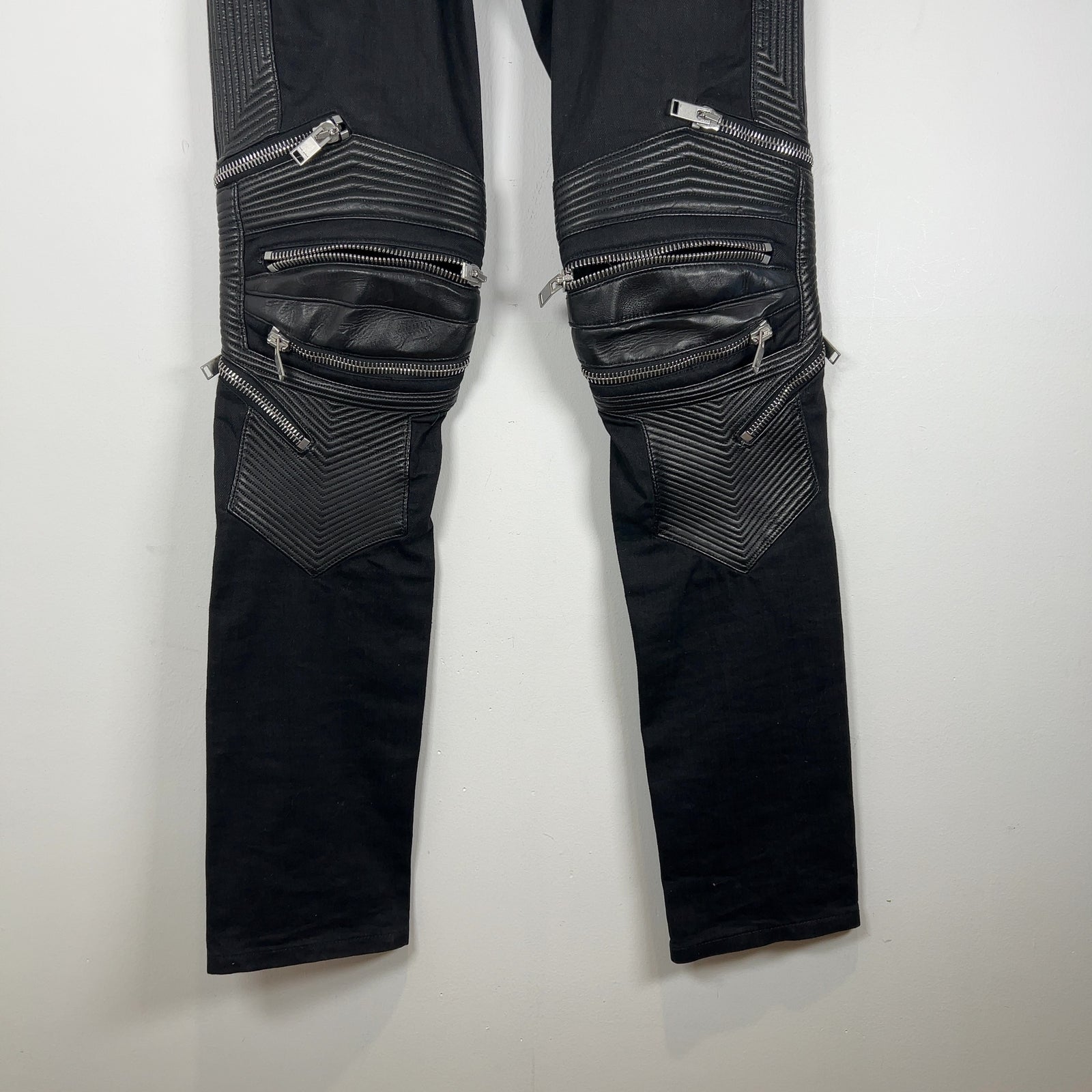 Saint Laurent FW13 D04 Lambskin Zipper Biker Jeans