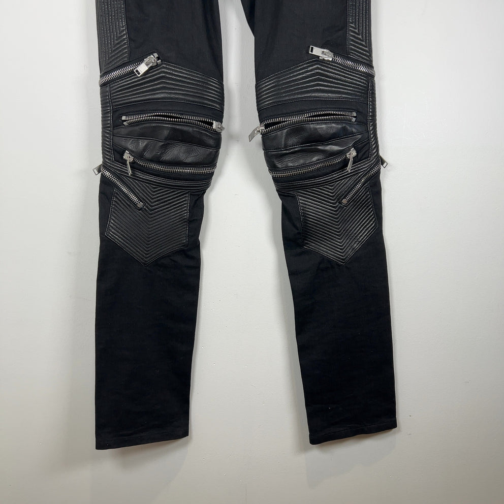 Saint Laurent FW13 D04 Lambskin Zipper Biker Jeans