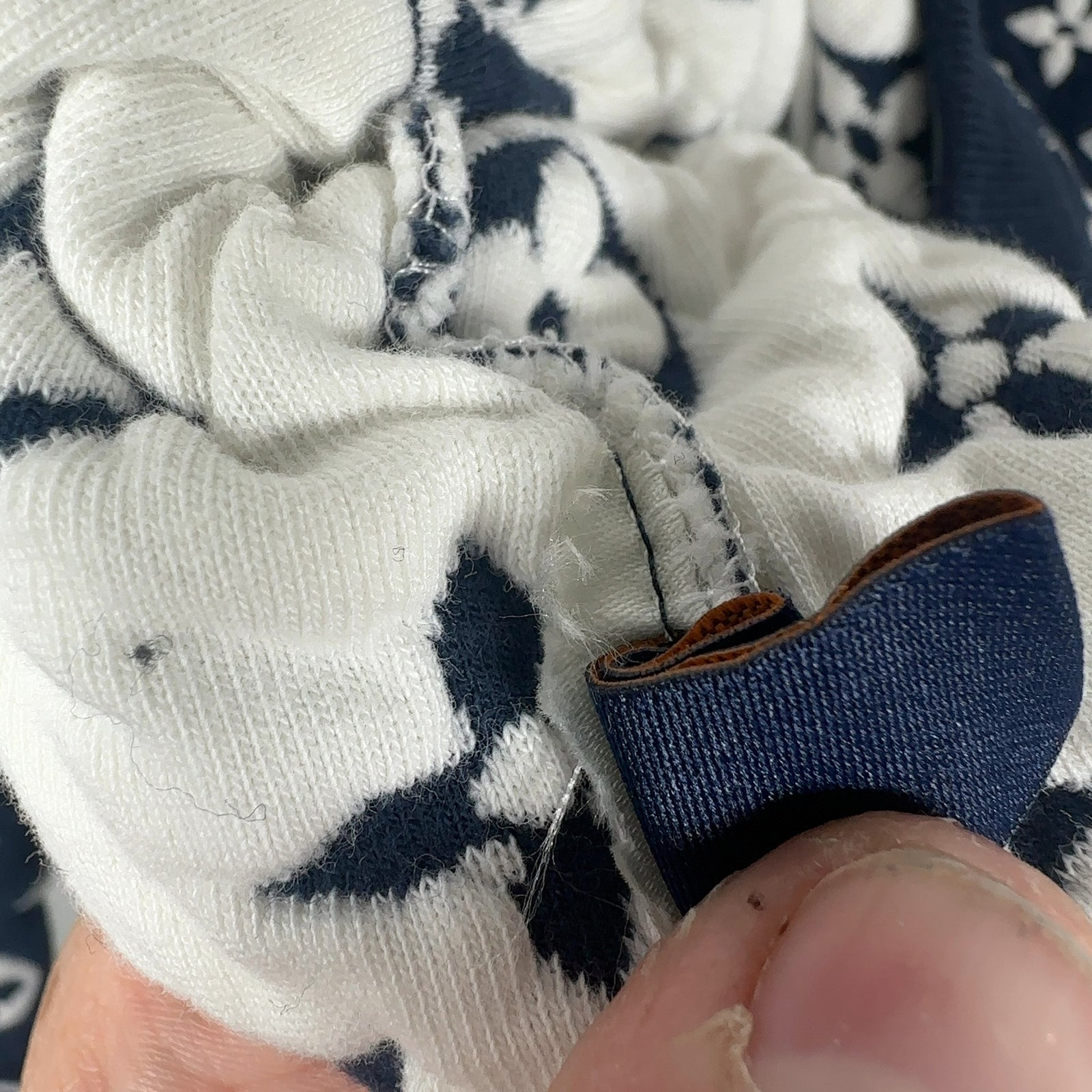 Louis Vuitton Blue Woven Monogram Crewneck