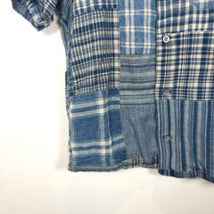 RRL Indigo Patchwork Camp Shirt