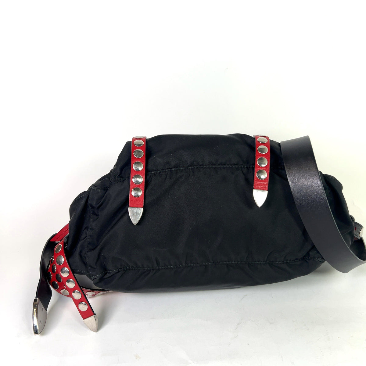 Prada 2018 New Vela Nylon Studded Messenger Bag