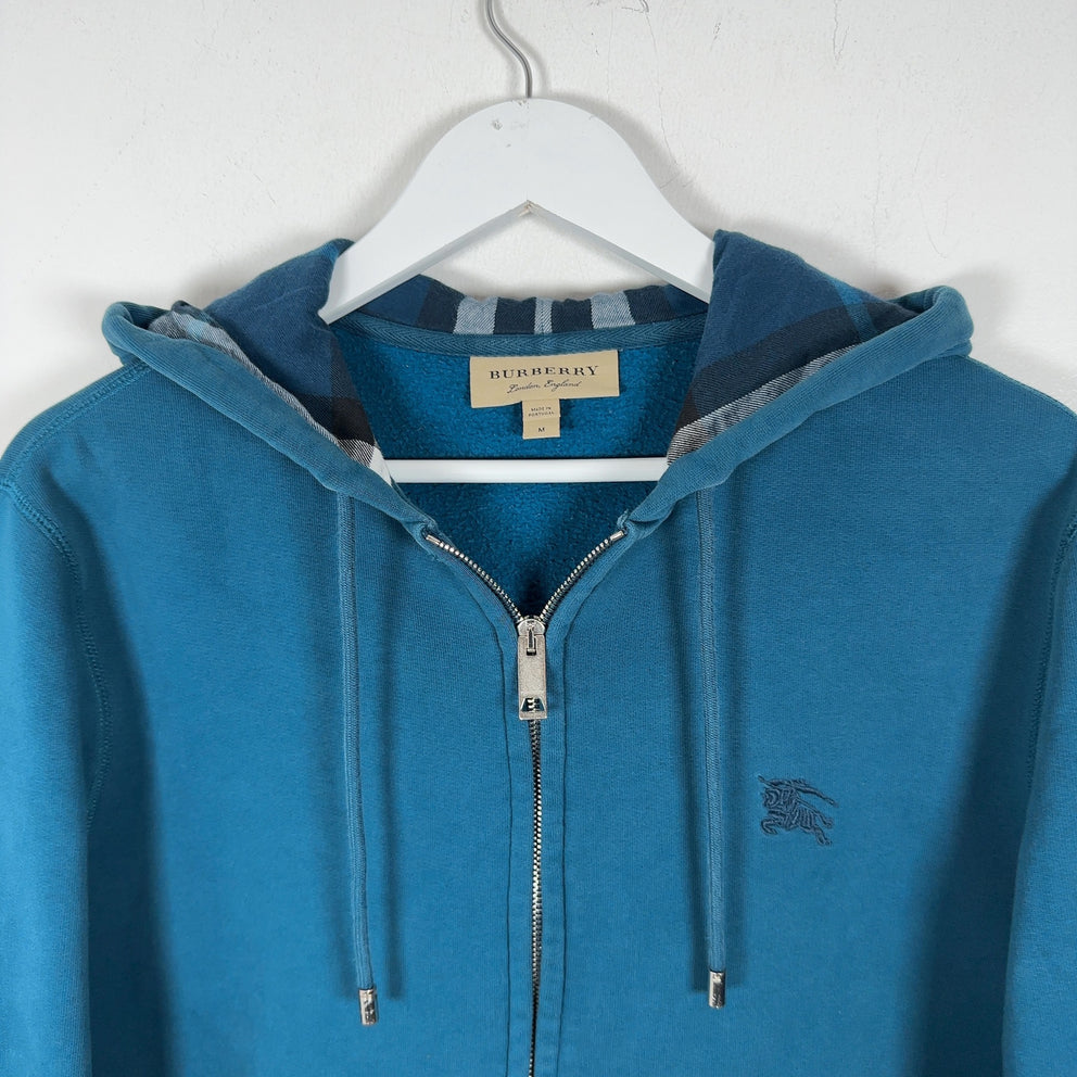 Burberry Check Turquoise Zip Up Hoodie