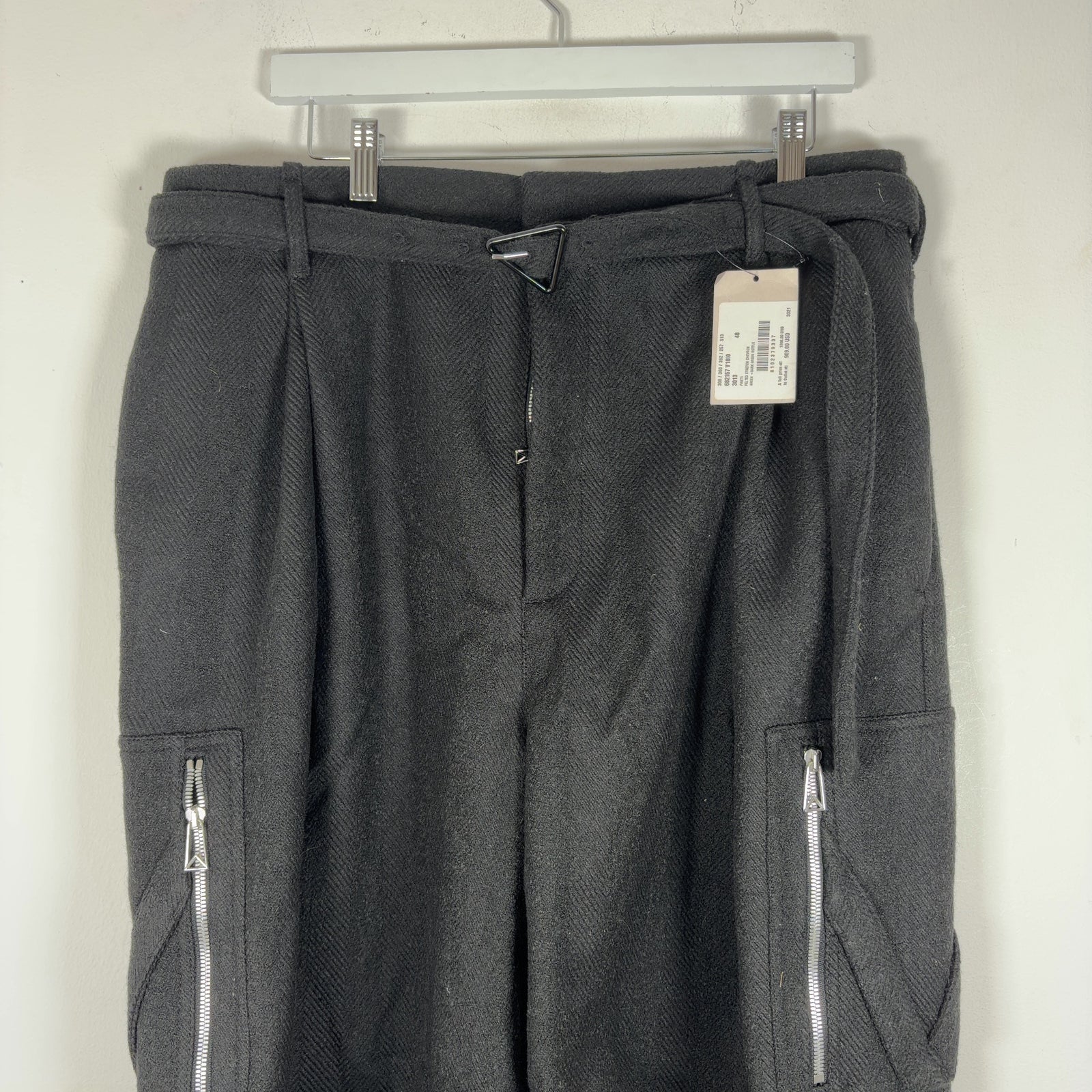 Bottega Veneta Herringbone Wool Cargo Pants