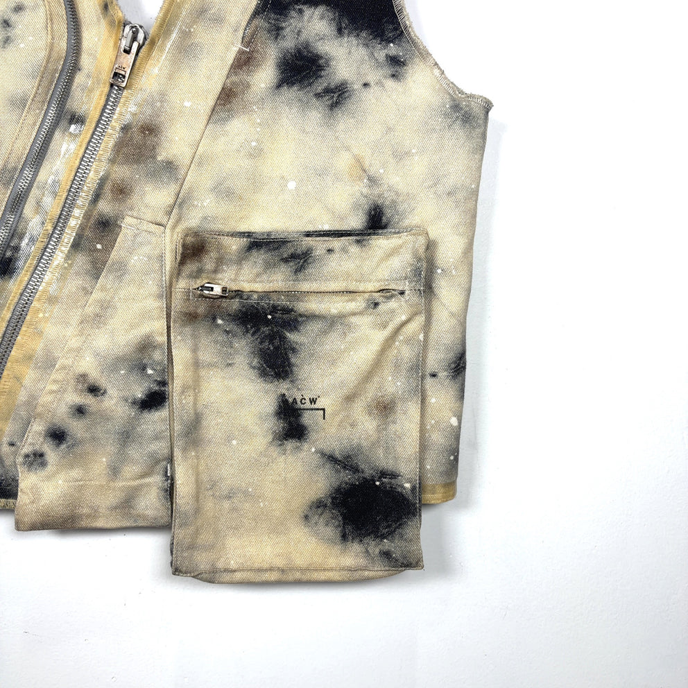 Diesel x A-Cold-Wall Tye-Dye Asymetrical Denim Cargo Vest