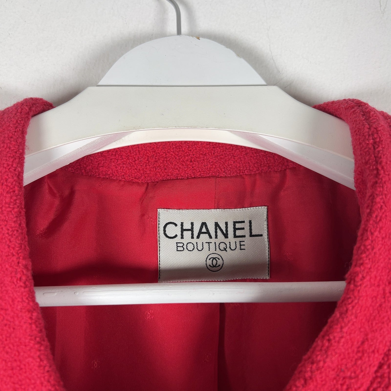 Chanel Pink Vintage Bouclé Wool Jacket Size S