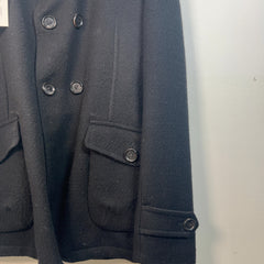 Bottega Veneta Black Wool Double Breasted Pea Coat Size M
