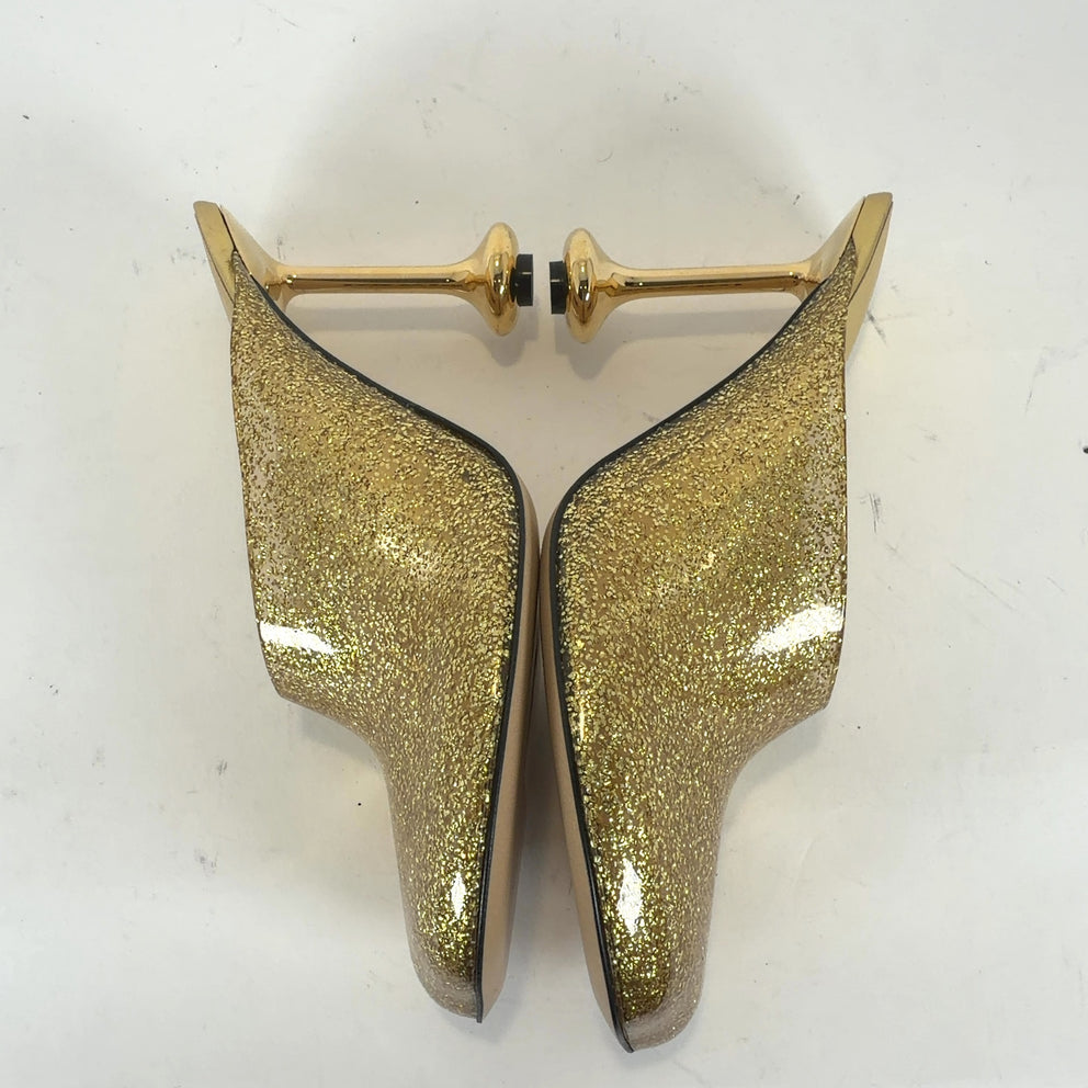 Loewe Gold Glitter Toy Heels