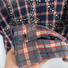 Vale Crystalized Button-Up Flannel Shirt