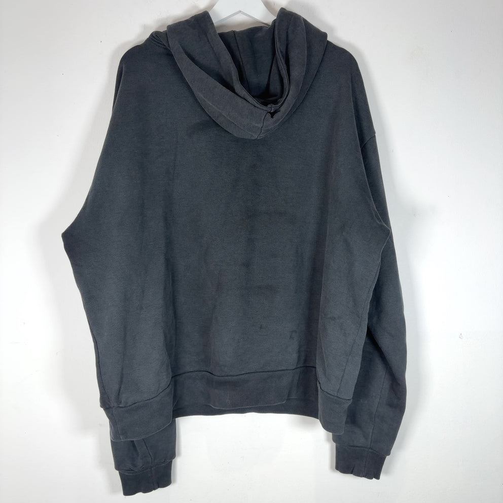 Satoshi Nakamoto Studded Logo Leather Patch Hoodie