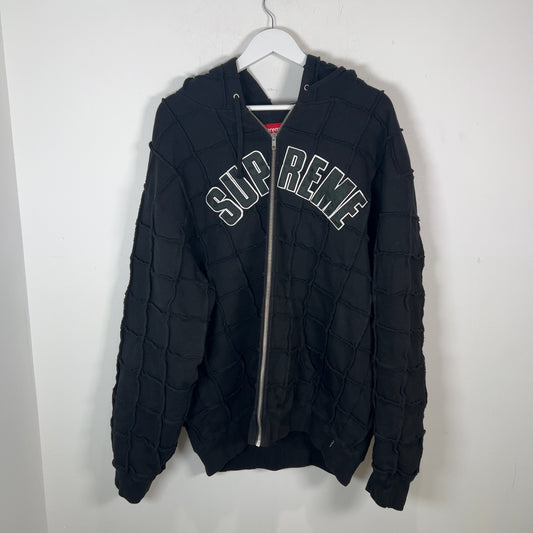 Supreme Reverse Patchwork Zip-Up Light Jacket