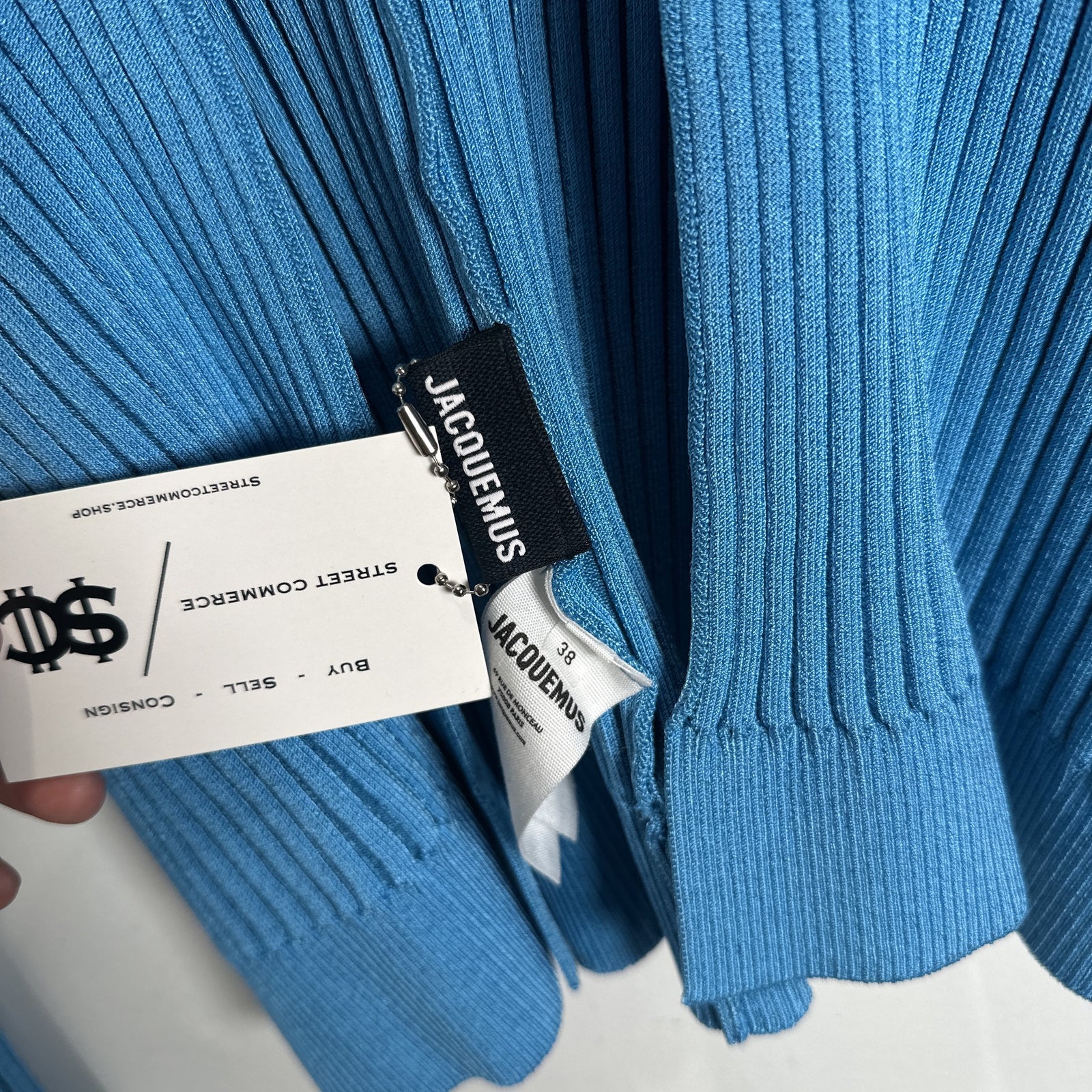 Jacquemus La Maille Pralu Cropped Cardigan Light Blue Size S