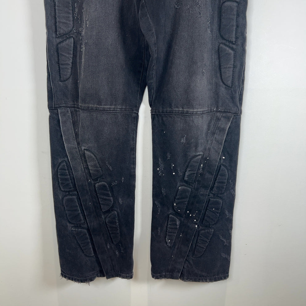 Satoshi Nakamoto Enduro Padded Distressed Black Jeans