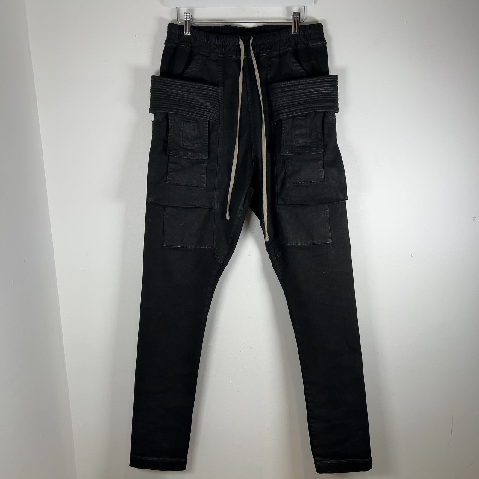 Rick Owens DRKSHDW Waxed Drawstring Creatch Cargo Pants