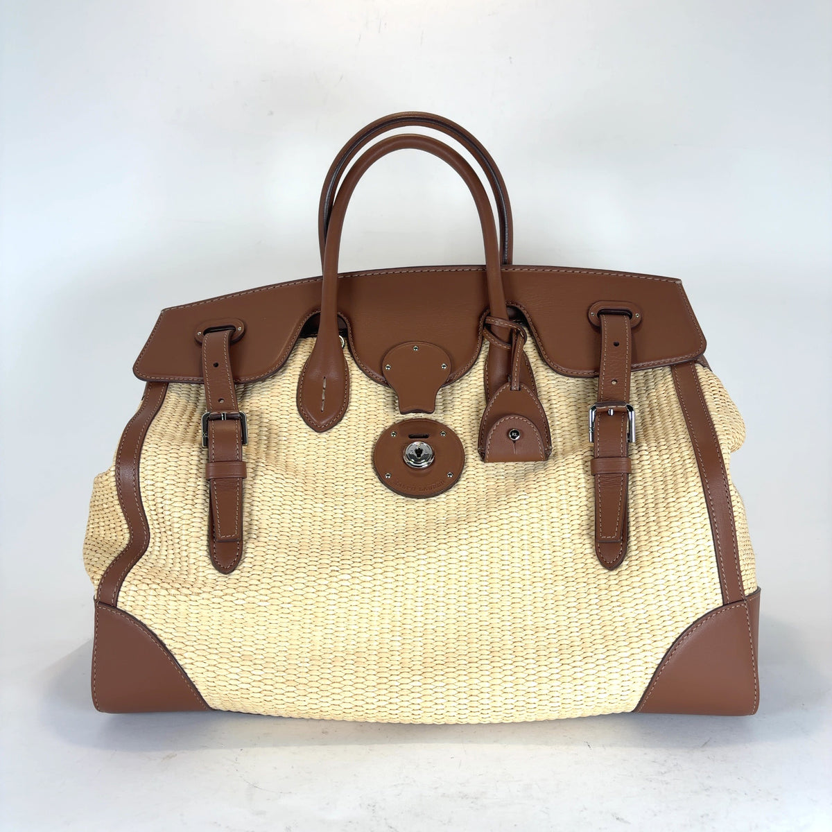 Ralph Lauren Soft Ricky Braided Raffia Handle Bags