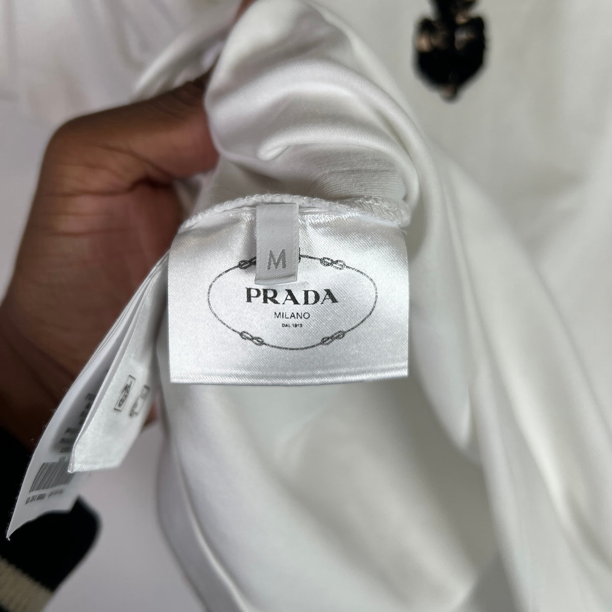 Prada Sequin Embellished Logo T-Shirts
