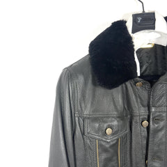 Versace Deer & Rabbit Fur Zipper Leather Jacket