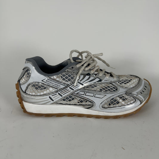 Bottega Veneta Orbit Silver Lowtop Sneakers Size 42