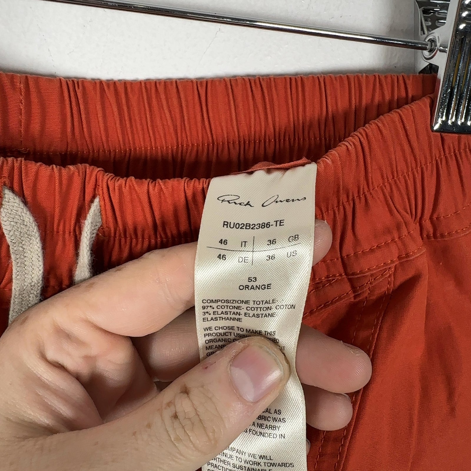 Rick Owens Strobe Penta Boxer Orange Shorts