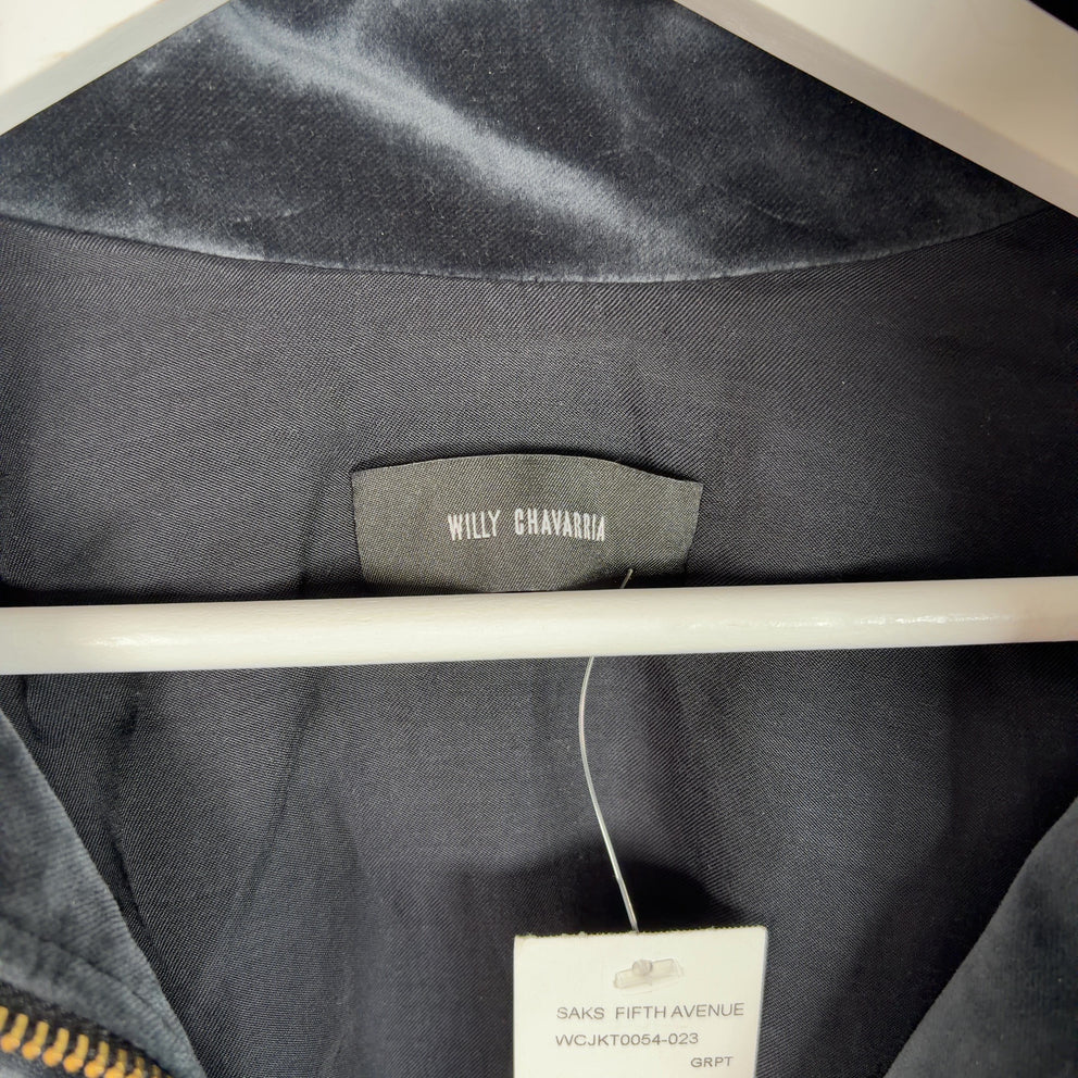 Willy Chavarria FW25 'Tarantula' Ruff Rider Velvet Jacket