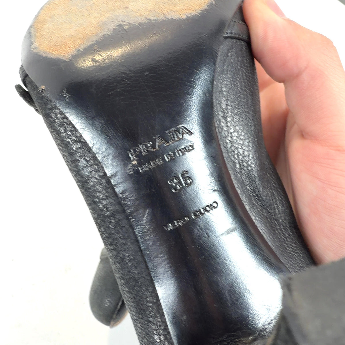 Prada Black Cutout Heels