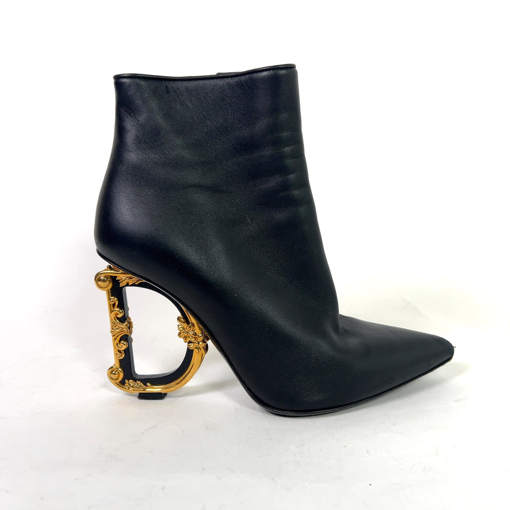 Dolce & Gabbana Baroque DG Leather Ankle Boots