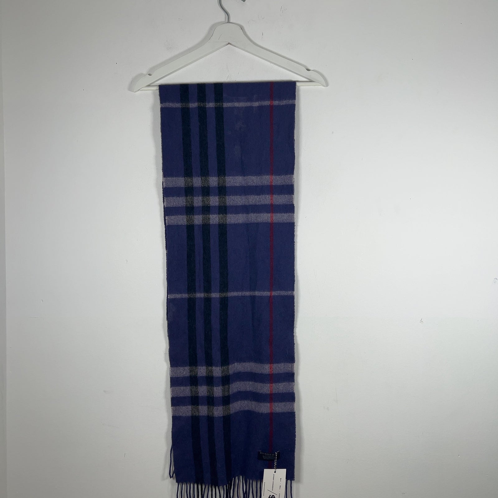 Burberry Purple Check Wool Scarf