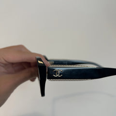 Chanel Black Gold Chain Framed Sunglasses